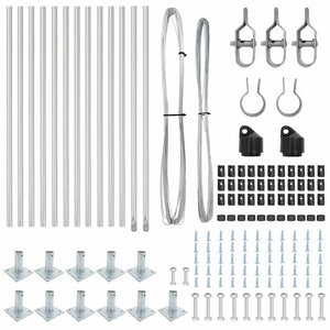Pali per Recinzione 13 pcs Argento Ø32mm 110 cm Acciaio zincato 42004321
