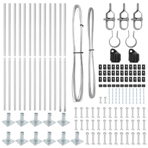 Pali per Recinzione 13 pcs Argento Ø32mm 130 cm Acciaio zincato 42004323