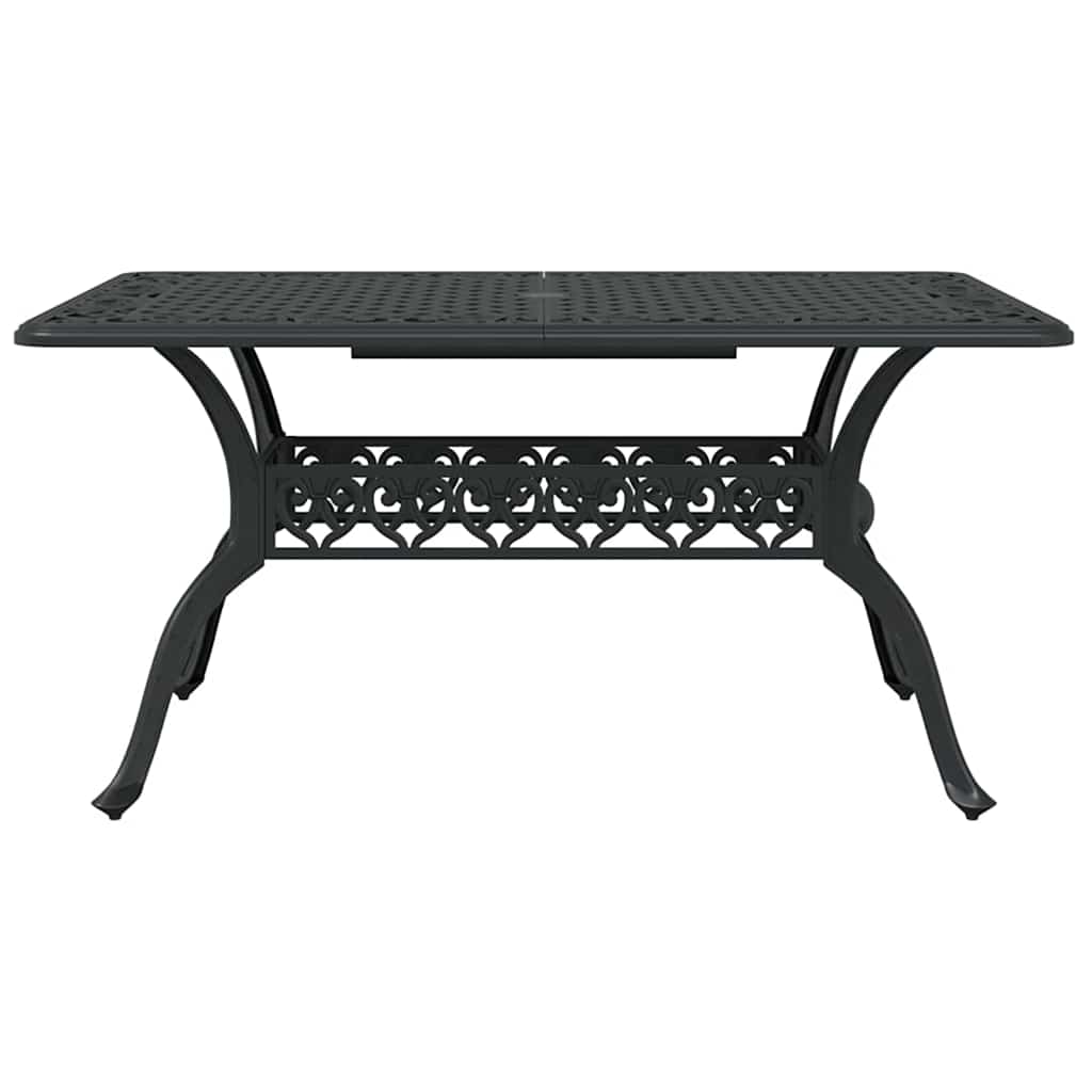Set da Pranzo per Giardino 7 pcs Nero Alluminio 3334665