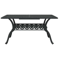 Set da Pranzo per Giardino 7 pcs Nero Alluminio 3334665