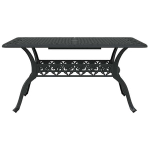 Set da Pranzo per Giardino 7 pcs Nero Alluminio 3334665