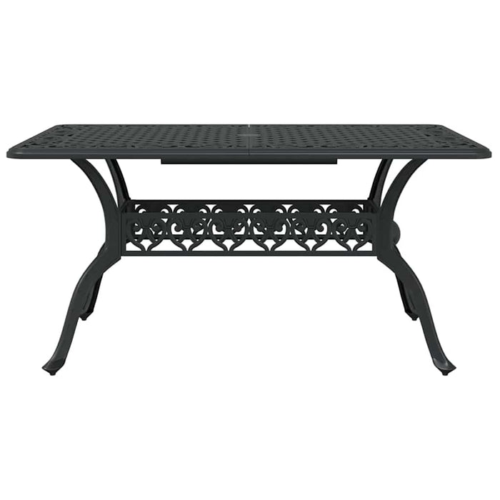 Set da Pranzo per Giardino 7 pcs Nero Alluminio 3334665