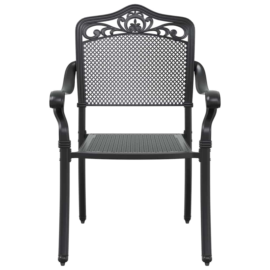 Set da Pranzo per Giardino 7 pcs Nero Alluminio 3334665