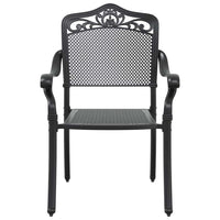 Set da Pranzo per Giardino 7 pcs Nero Alluminio 3334665