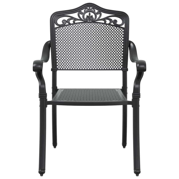 Set da Pranzo per Giardino 7 pcs Nero Alluminio 3334665