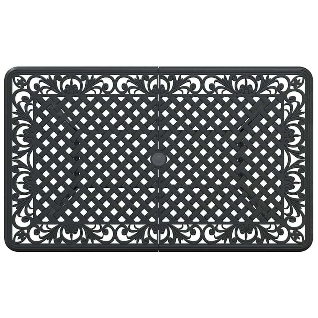 Set da Pranzo per Giardino 7 pcs Nero Alluminio 3334665