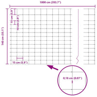 Recinzione da campo Grigio 1.4 x 10 m Acciaio 42005789