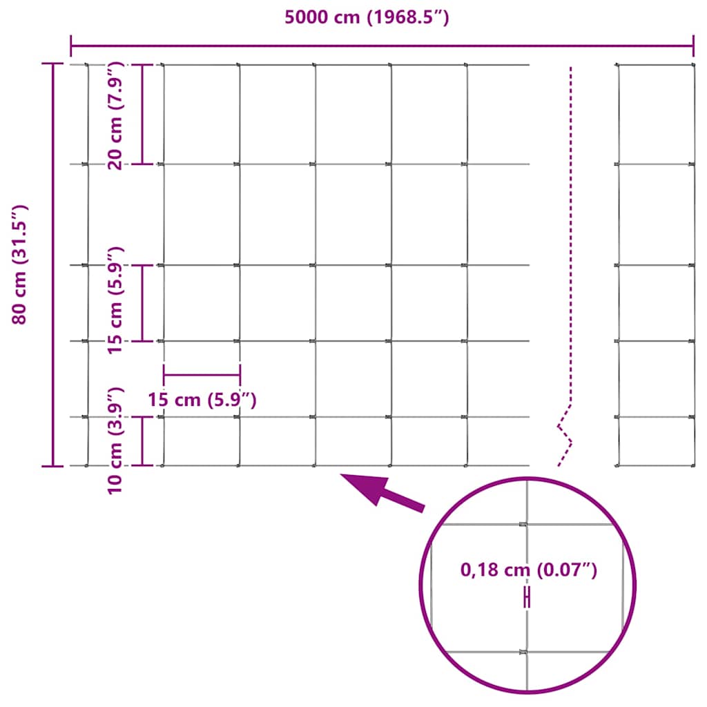 Recinzione da campo Argento 50 x 0.8 m Acciaio zincato 42005829