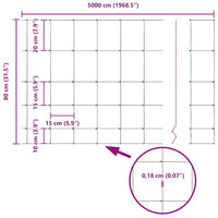 Recinzione da campo Argento 50 x 0.8 m Acciaio zincato 42005829
