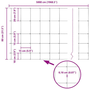 Recinzione da campo Argento 50 x 0.8 m Acciaio zincato 42005829