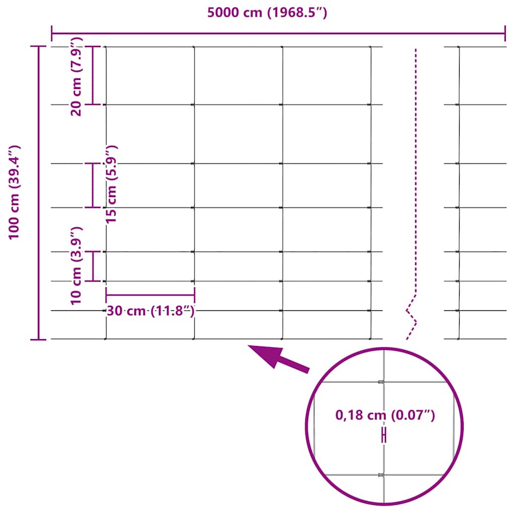 Recinzione da campo Argento 50 x 1 m Acciaio zincato 42005834