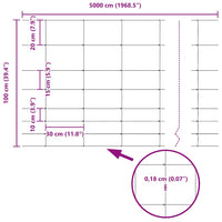 Recinzione da campo Argento 50 x 1 m Acciaio zincato 42005834