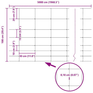 Recinzione da campo Argento 50 x 1 m Acciaio zincato 42005834
