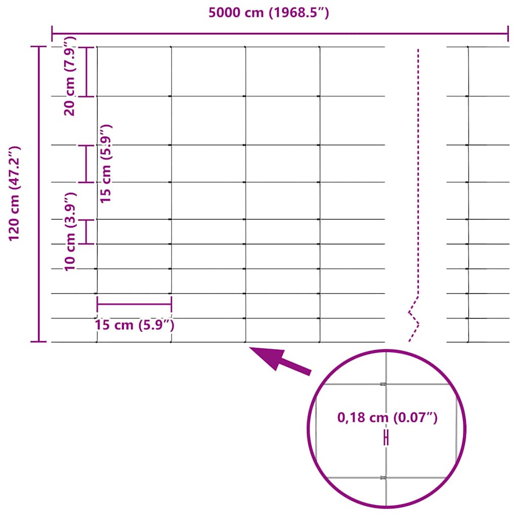 Recinzione da campo Argento 50 x 1.2 m Acciaio zincato 42005838