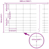 Recinzione da campo Argento 50 x 1.2 m Acciaio zincato 42005838