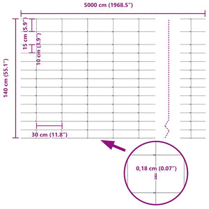 Recinzione da campo Argento 50 x 1.4 m Acciaio zincato 42005846