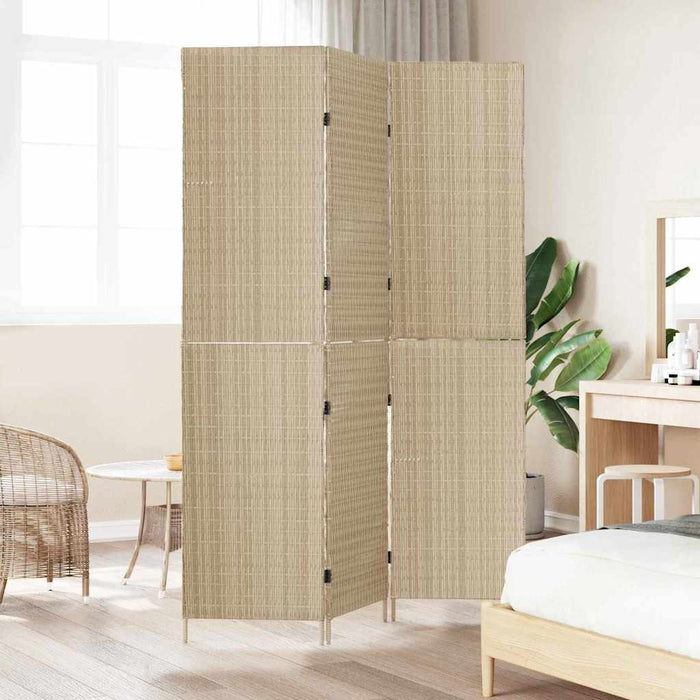 Divider per stanze Beige 147 x 180 cm polyrattan 42003671