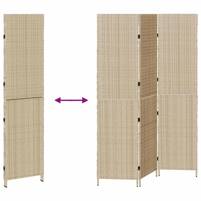 Divider per stanze Beige 147 x 180 cm polyrattan 42003671