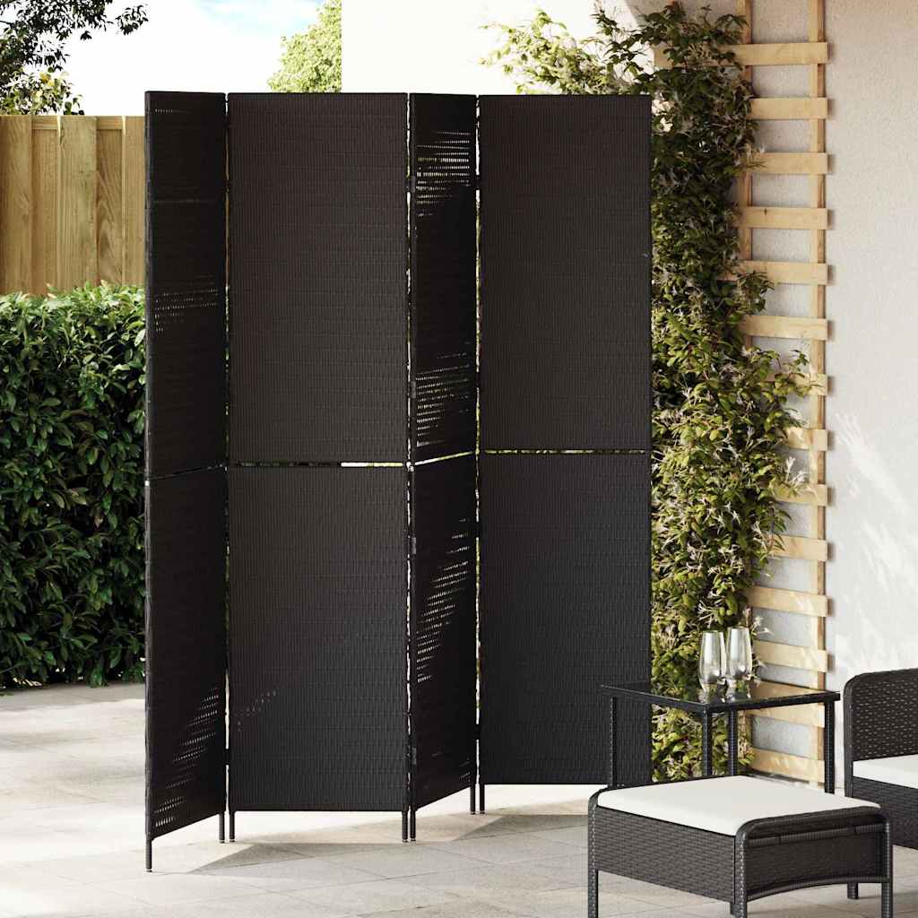 Divider per stanze Nero 195 x 180 cm polyrattan 42003672