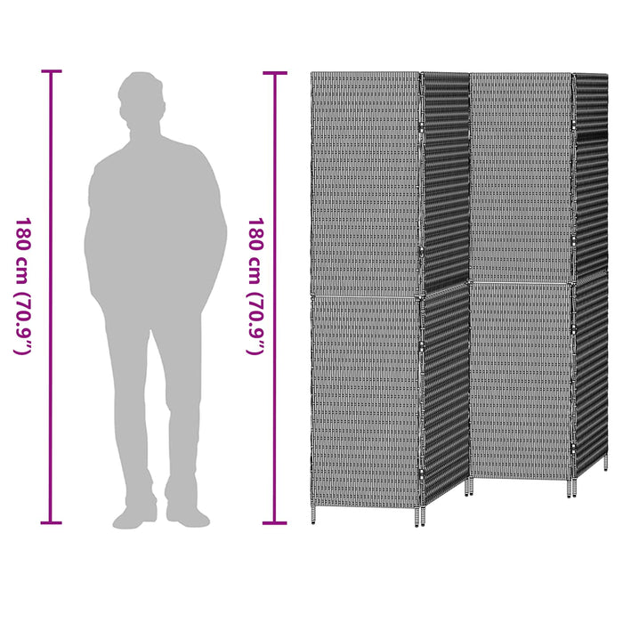 Divider per stanze Grigio 195 x 180 cm polyrattan 42003674