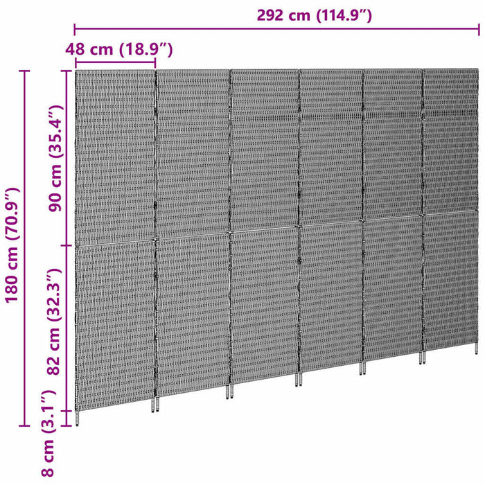 Divider per stanze Beige 292 x 180 cm polyrattan 42003677