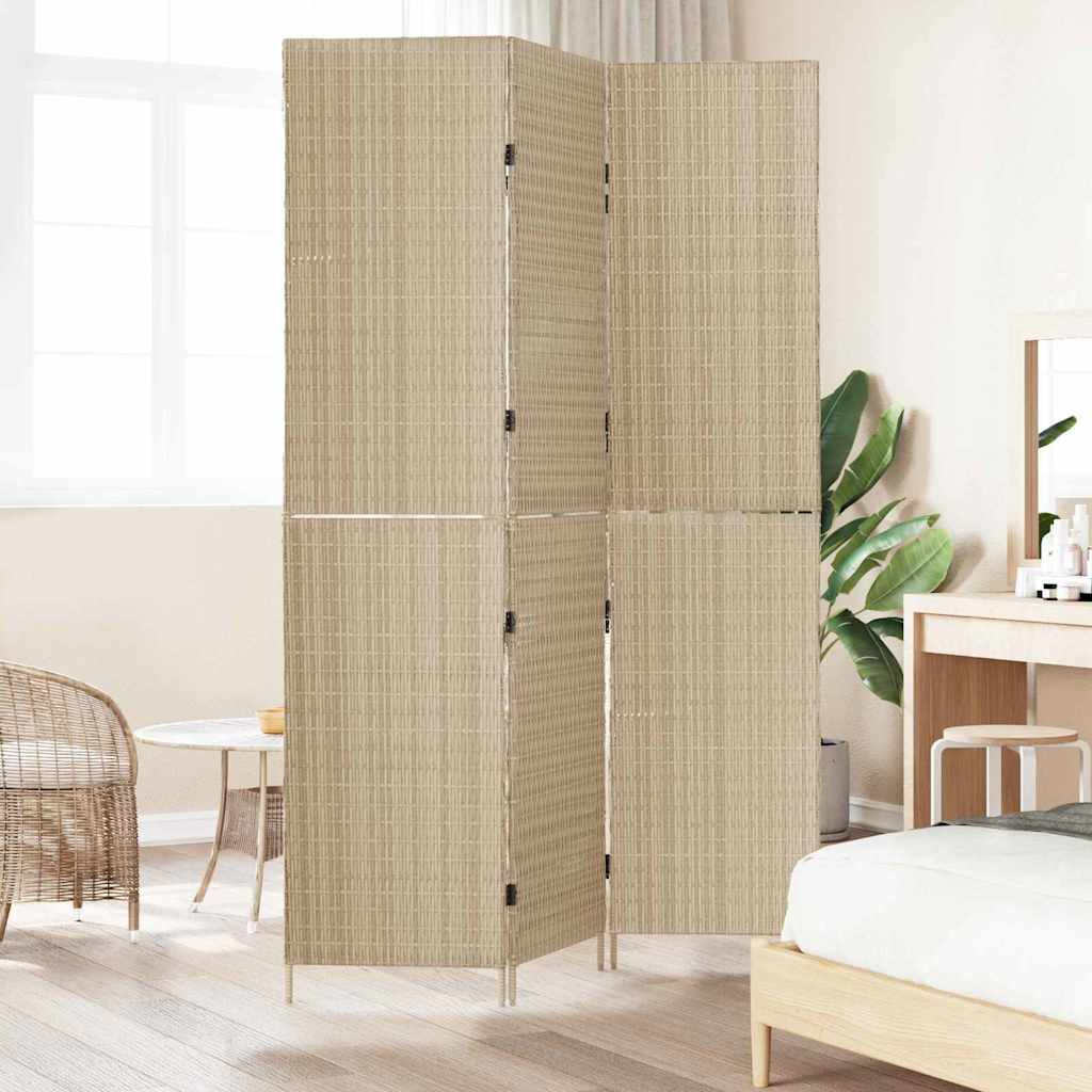 Divider per stanze Beige 146 x 200 cm polyrattan 42003678