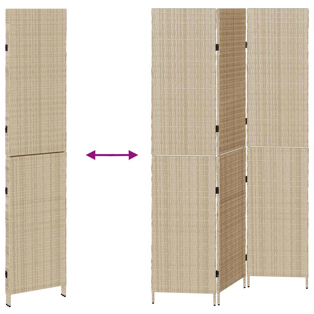 Divider per stanze Beige 146 x 200 cm polyrattan 42003678