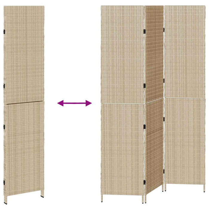 Divider per stanze Beige 146 x 200 cm polyrattan 42003678