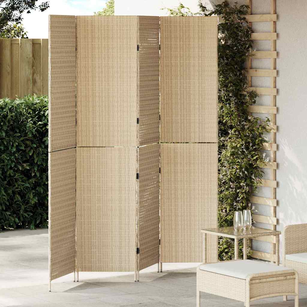 Divider per stanze Beige 196 x 200 cm polyrattan 42003679