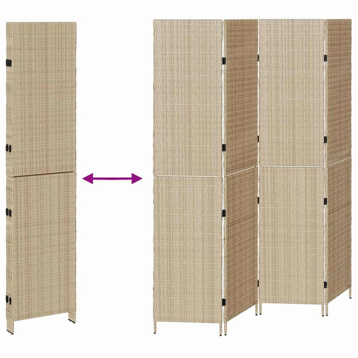 Divider per stanze Beige 196 x 200 cm polyrattan 42003679