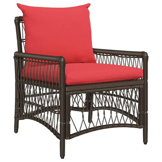 Sedia da Giardino  con Cuscini, Marrone, 60x70x78 cm, Rattan Sintetico. 42006223