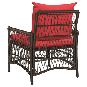 Sedia da Giardino  con Cuscini, Marrone, 60x70x78 cm, Rattan Sintetico. 42006223