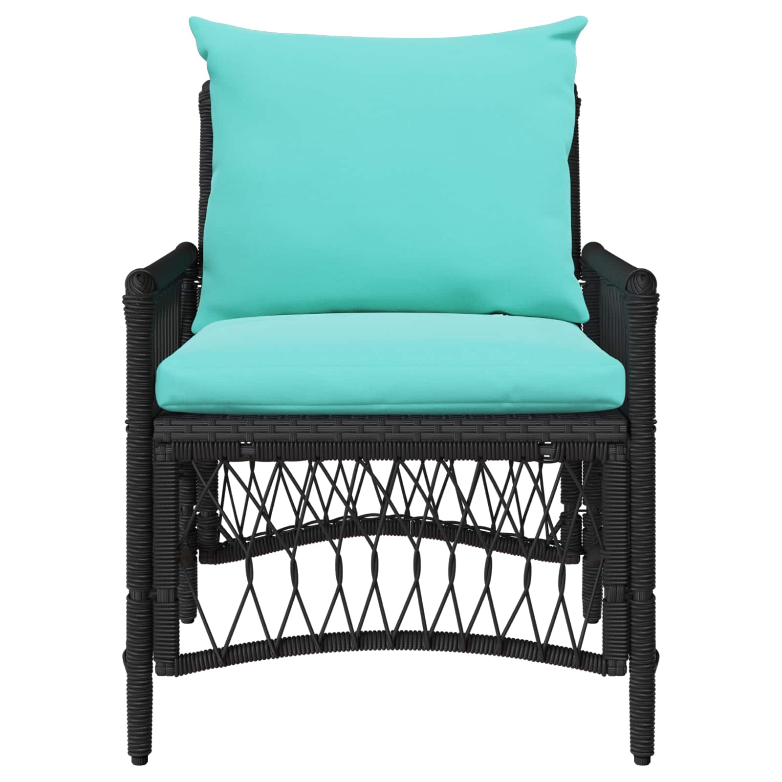 Sedia da Giardino Nero 60 x 70 x 78cm polyrattan 42006225