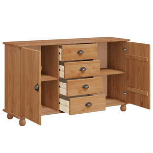 Credenza-Buffet-Armadio da cucina ASKIM 133,5 x 40 x 79 cm Legno di pino massello 686263