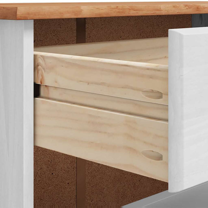 Armadio per scarpe  ASKIM Bianco 85x35x108 cm in legno massello di pino 4105438