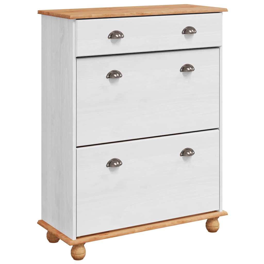 Armadio per scarpe  ASKIM Bianco 85x35x108 cm in legno massello di pino 4105438