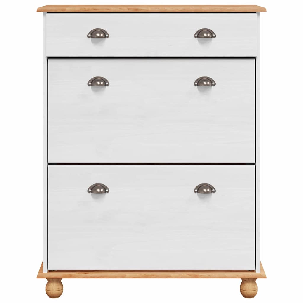 Armadio per scarpe  ASKIM Bianco 85x35x108 cm in legno massello di pino 4105438