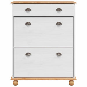 Armadio per scarpe  ASKIM Bianco 85x35x108 cm in legno massello di pino 4105438