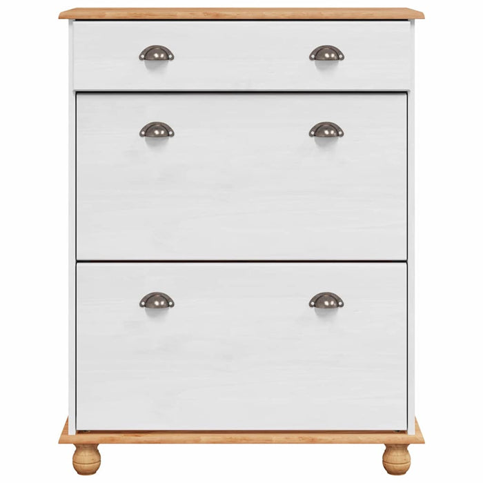 Armadio per scarpe  ASKIM Bianco 85x35x108 cm in legno massello di pino 4105438