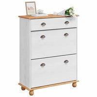 Armadio per scarpe  ASKIM Bianco 85x35x108 cm in legno massello di pino 4105438