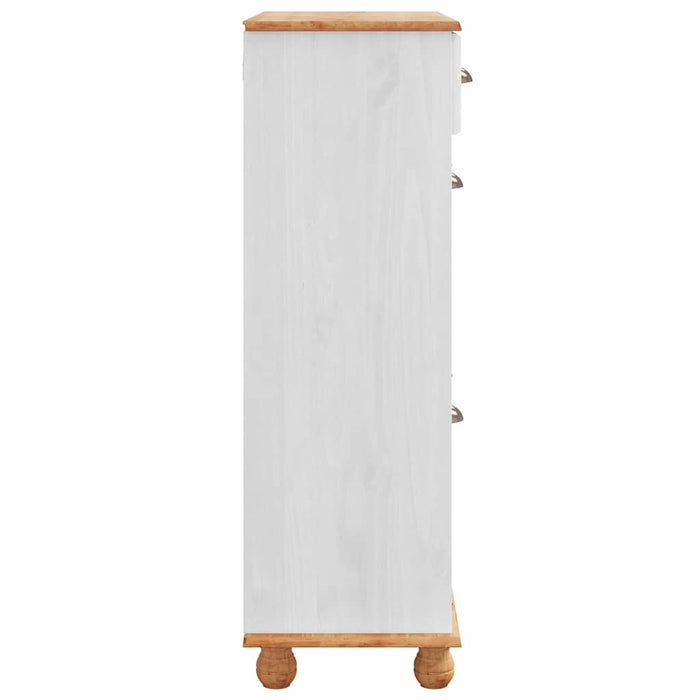 Armadio per scarpe  ASKIM Bianco 85x35x108 cm in legno massello di pino 4105438