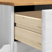 Panchina di Stoccaggio per Ingresso  ASKIM Bianca 100x39x62 cm Legno Massello Pino 4105441