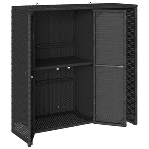 Armadio con archiviazione Nero 100 x 36 x 102 cm Rattan 4103821