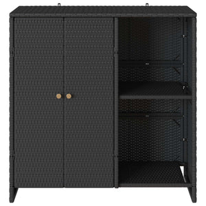 Armadio con archiviazione Nero 100 x 36 x 102 cm Rattan 4103821