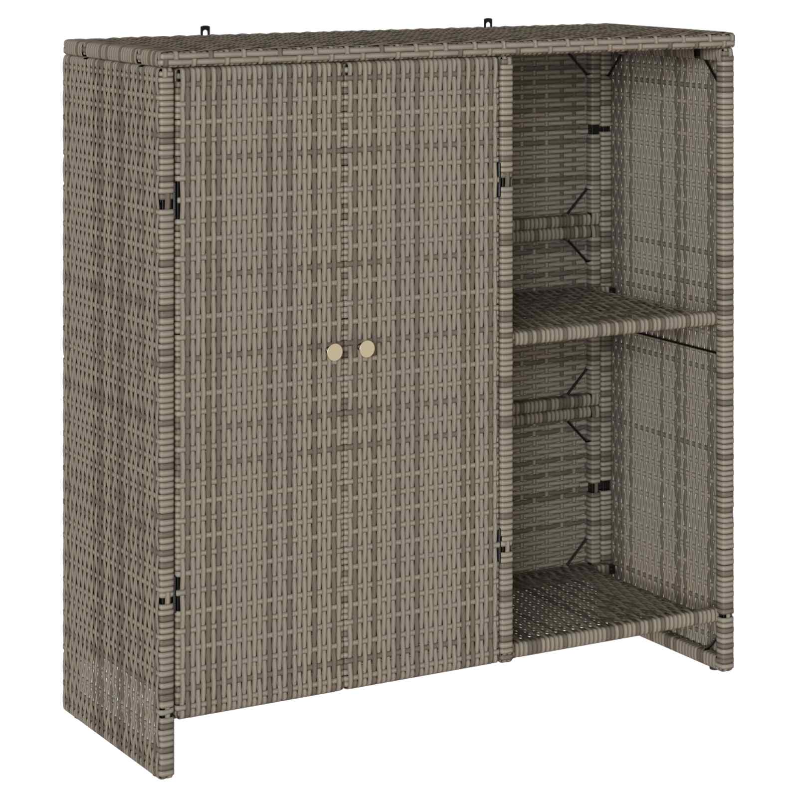 Armadio con archiviazione Grigio 100 x 36 x 102 cm Rattan 4103823