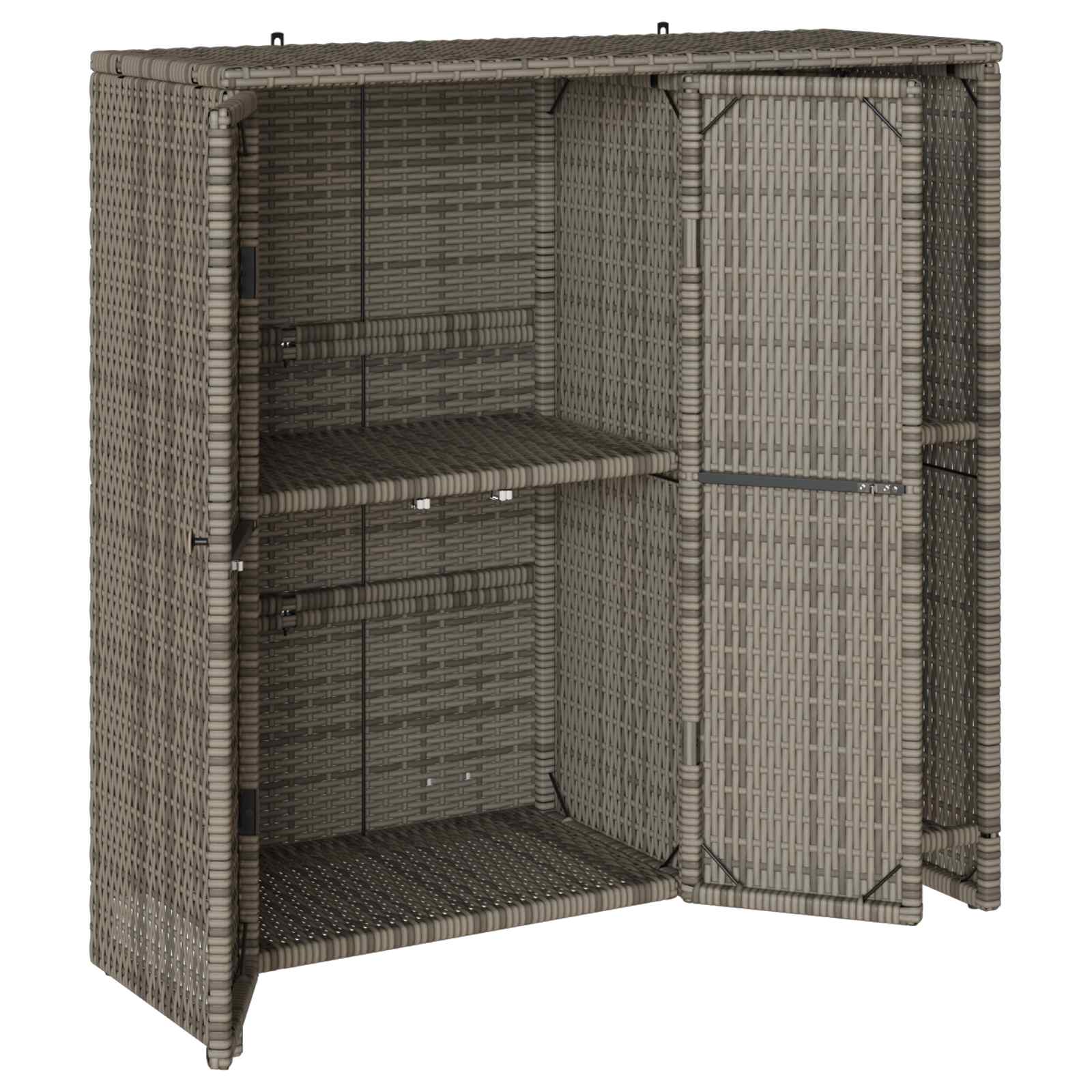 Armadio con archiviazione Grigio 100 x 36 x 102 cm Rattan 4103823