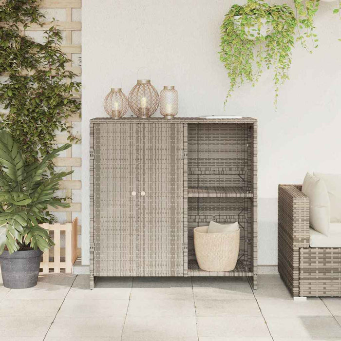 Armadio con archiviazione con porta Grigio chiaro 100 x 36 x 102cm Rattan 4103825