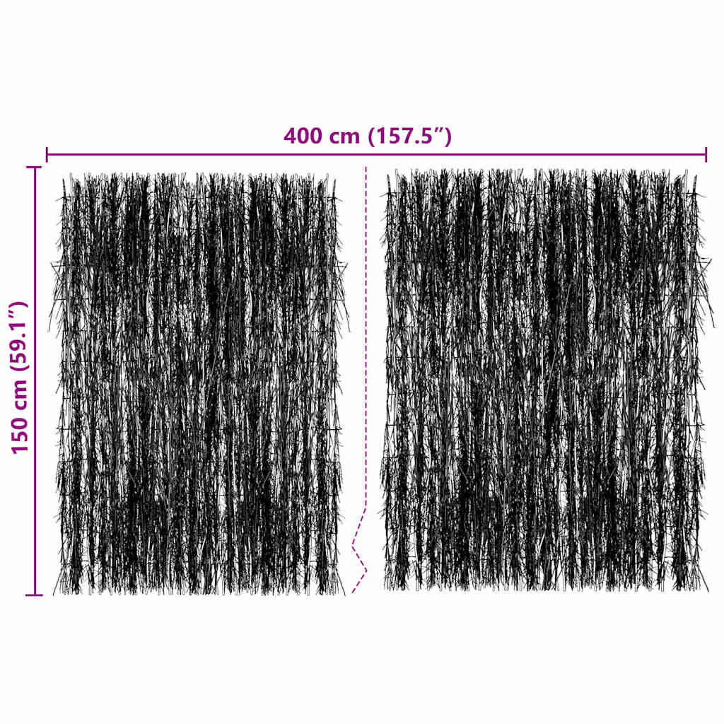 Recinzione in fascine Marrone 400 x 150 cm Ramo di bosco 42006515