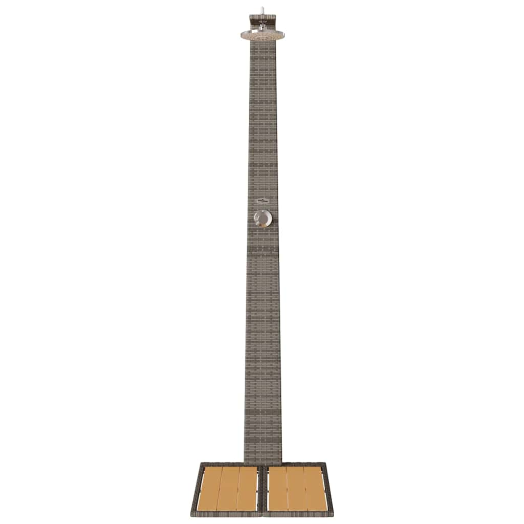 Doccia da giardino Grigio 60 x 80 x 214 cm Poly Rattan 42003416