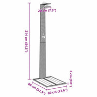 Doccia da giardino Grigio 60 x 80 x 214 cm Poly Rattan 42003416